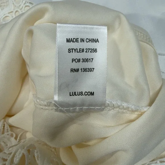 Lulus S Kenna White Crochet Lace Fringe Bachelorette Bodycon Dress Bridal Easter - Picture 8 of 12